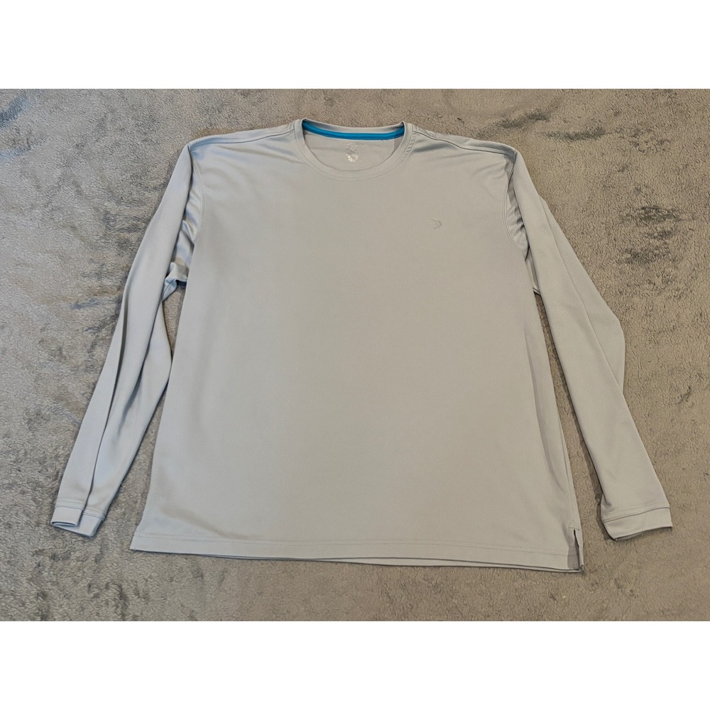 Reel Legends Mens XXL Gray Long Sleeve Performance Fishing Shirt Crew Neck Tee